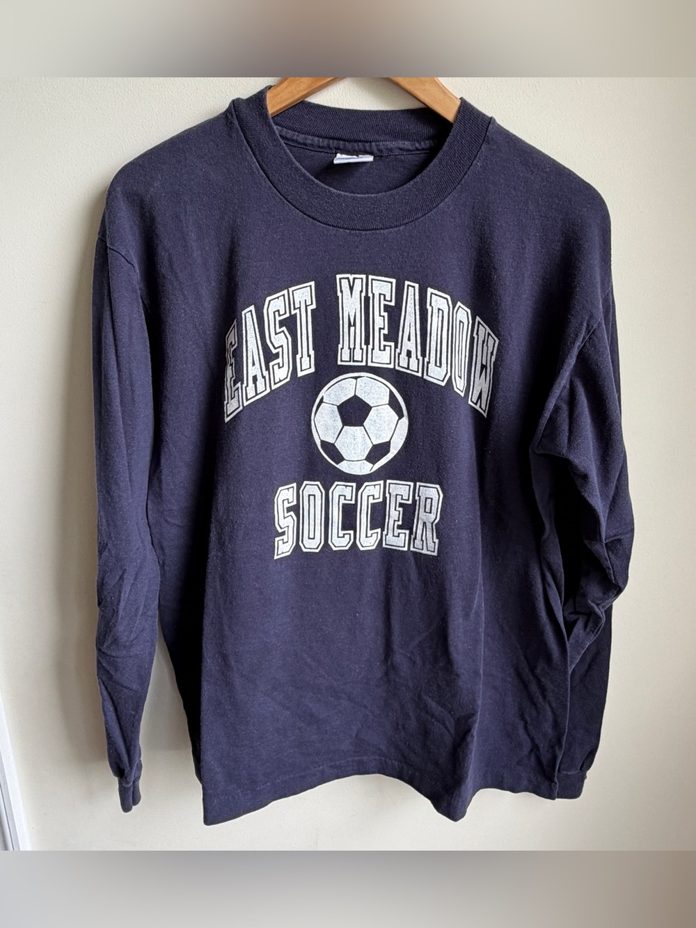 VTG Anvil Long Sleeve Shirt East Meadow Soccer NY Made in USA L
